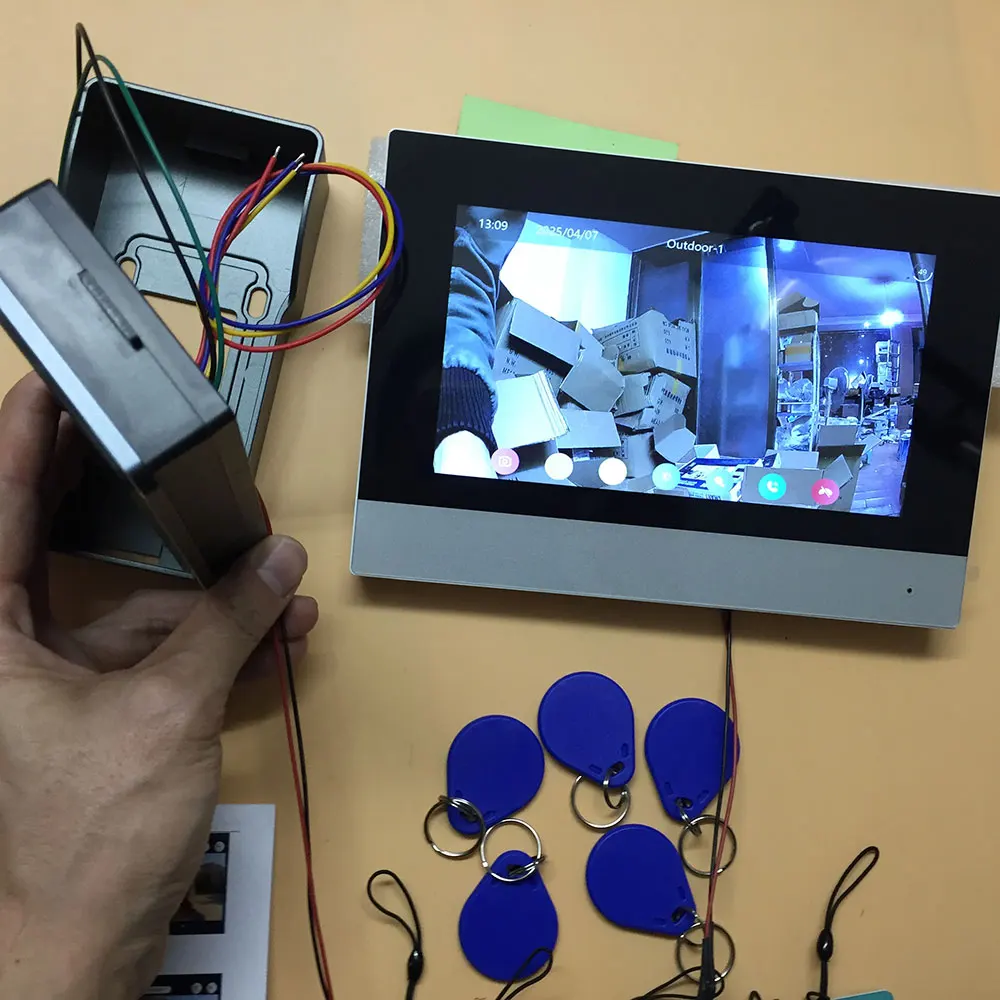 Nuevo Tuya-timbre inteligente de 2 cables, sistema de videoportero Wifi con aplicación remota, tarjeta IC, desbloqueo, 1080P, pantalla táctil de 7 pulgadas - imagen 5
