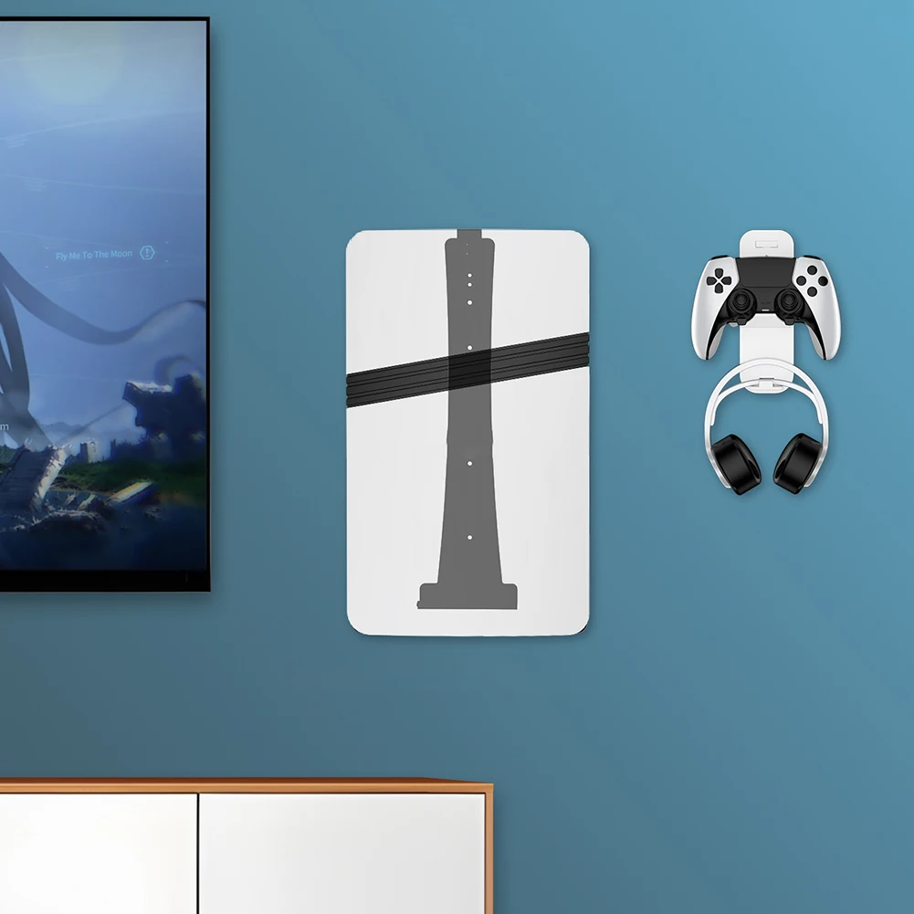 Juego de ganchos de almacenamiento para montaje en pared para consola PS5/PS5 Slim/PS5 Pro, controlador Universal, gancho de almacenamiento para auriculares, soporte de montaje en pared para Host