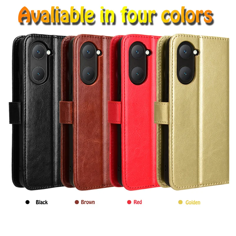 Funda de cuero con tapa para VIVO Y18 Y18e Y28 Y28S 5G Y03 Y02 Y17S Y27 Y22S, funda protectora tipo billetera con ranura para tarjetas, funda con soporte - imagen 2