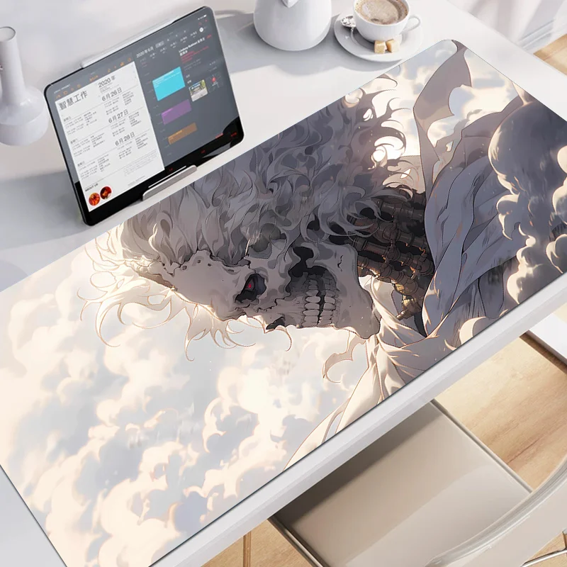 Alfombrilla de ratón grande con calavera blanca, alfombrilla de mesa de dibujos animados de Anime, accesorios para alfombrilla de escritorio, Mini ordenador portátil para juegos de oficina - imagen 2