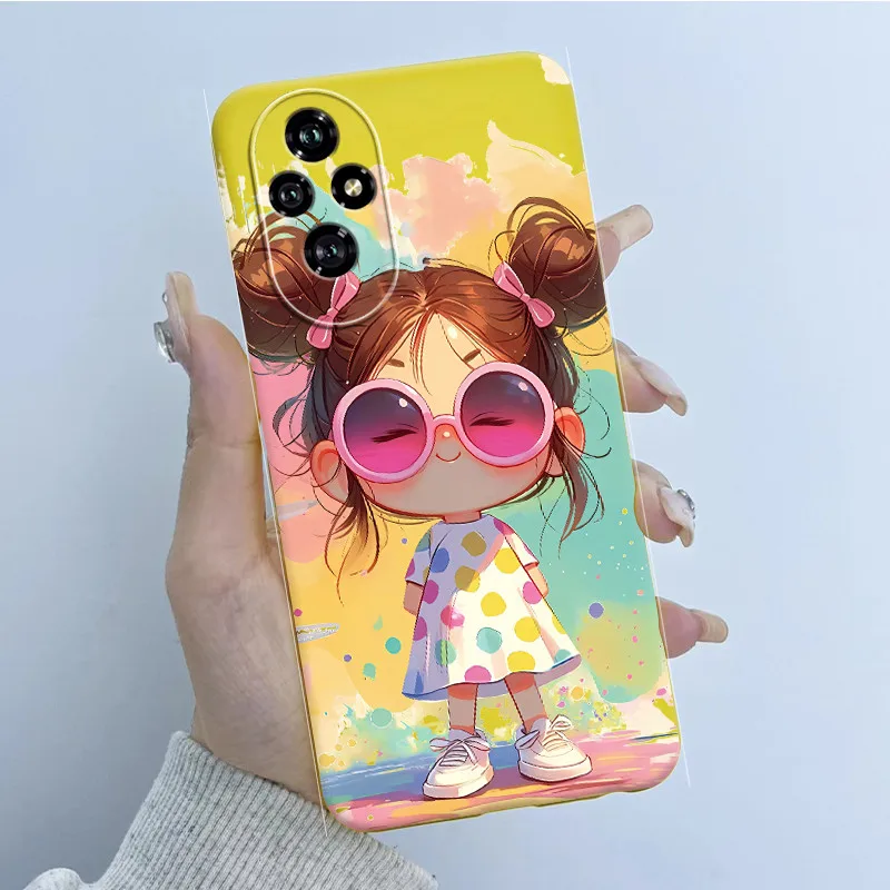 Para Honor 200 Pro 5G funda Honor200 diseño de niña de las flores funda de silicona suave para Honor 200 20Pro carcasa protectora mate Fundas de teléfono - imagen 2
