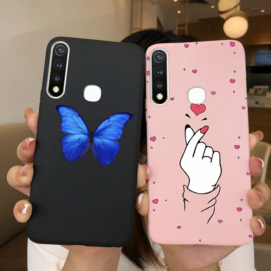 Funda TPU Vivo Y19 U3 Flexible – Diseño Corazón Mariposa Antigolpes