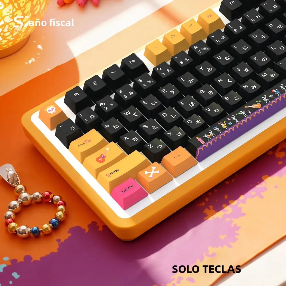 Juego de teclas PBT Day of the Dead de 135 teclas, perfil Cherry para teclado mecánico 61/87/104/108 - imagen 2