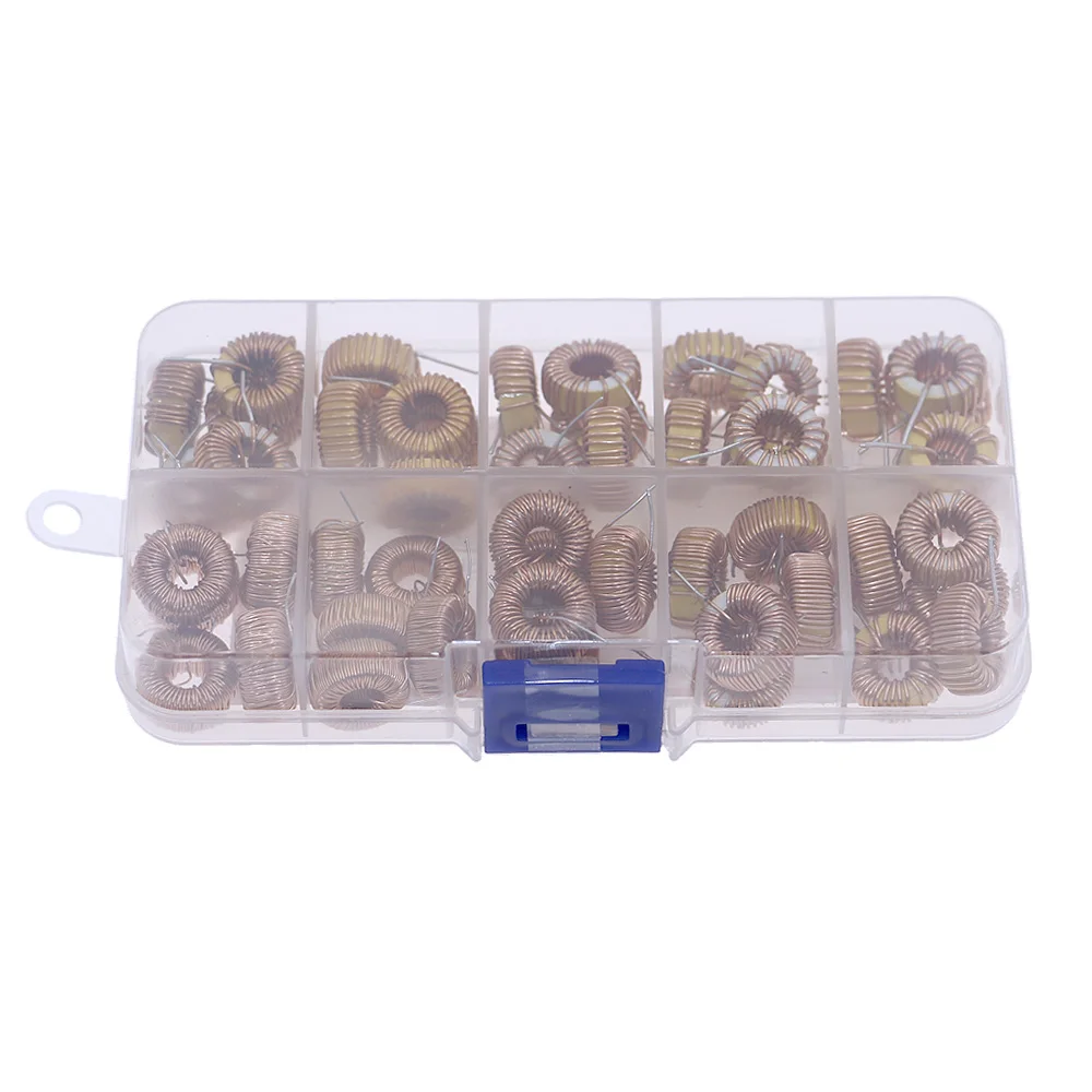 Inductor de núcleo de Toroide, caja de kit de bobinado de alambre 10uH 22uH 33uH 47uH 47uH 56uH 100uH 220uH 330uH 470uH, 50 piezas - imagen 4