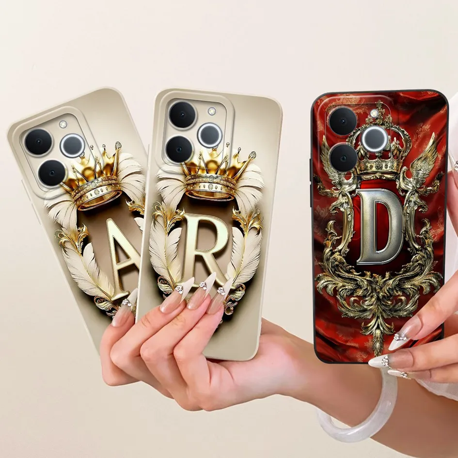 Para Realme Note 70T funda RMX5313 letras de corona de lujo funda protectora de lente de silicona suave para Realme Note 70 Narzo 80 Lite Shell