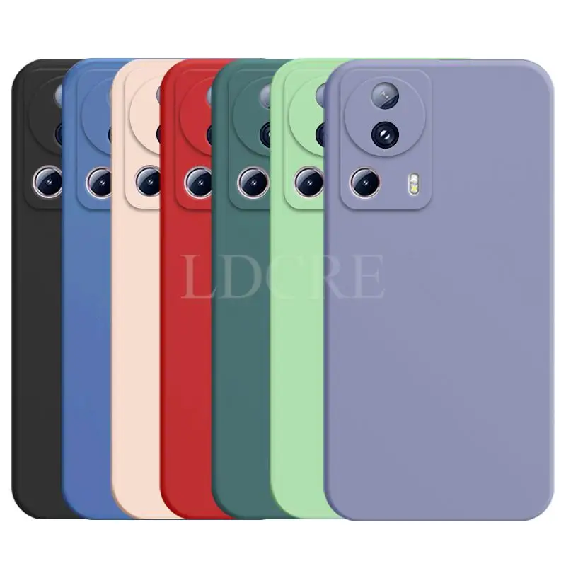 Funda de silicona líquida para Xiaomi 13 Lite, funda protectora de goma TPU para teléfono Mi 13 Lite Pro 12