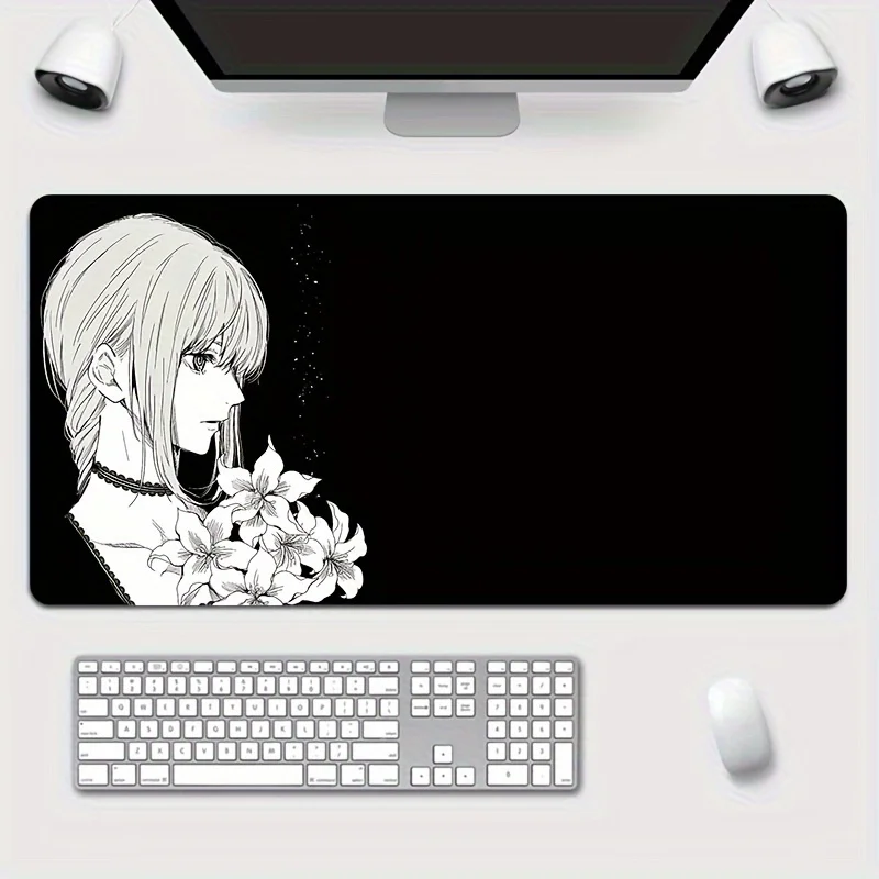 Alfombrilla de ratón grande de anime girl 900x400x3MM, alfombrilla de escritorio para juegos de oficina duradera antideslizante, regalo para ordenador portátil, accesorios de escritorio para jugadores - imagen 2