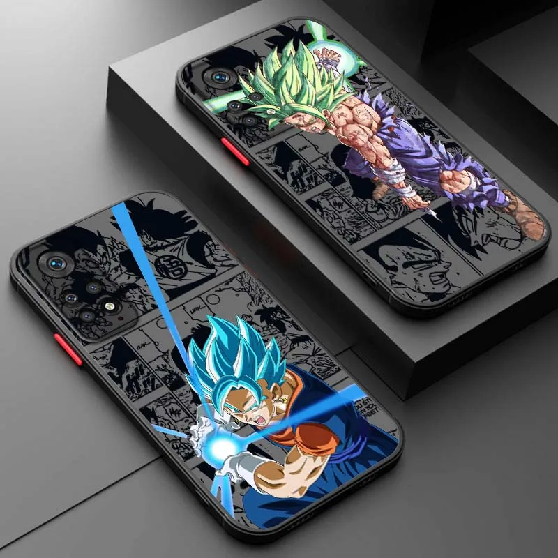 D-Dragon Ball Saiyan Anime Cool para Xiaomi Redmi Note 14 13 12 11 10 9 Pro Plus 4G 5G funda de teléfono translúcida esmerilada