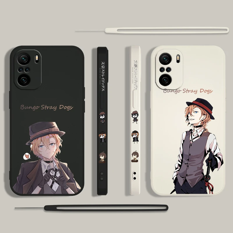 Anime Osamu Dazai para Xiaomi Redmi Note 13 12 12Pro 11 11S 11T 10S 10 Pro Plus 5G funda de teléfono con cuerda líquida izquierda