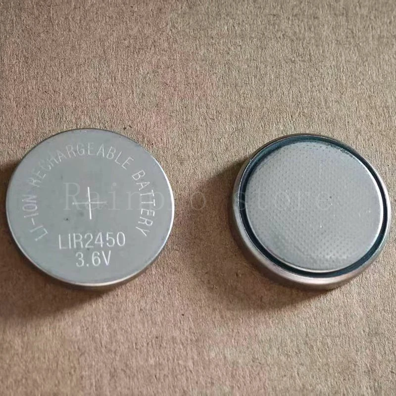 2 unids/lote 3,6 V LIR2450 2450 batería de iones de litio recargable CMOS BIOS baterías de botón de iones de litio.