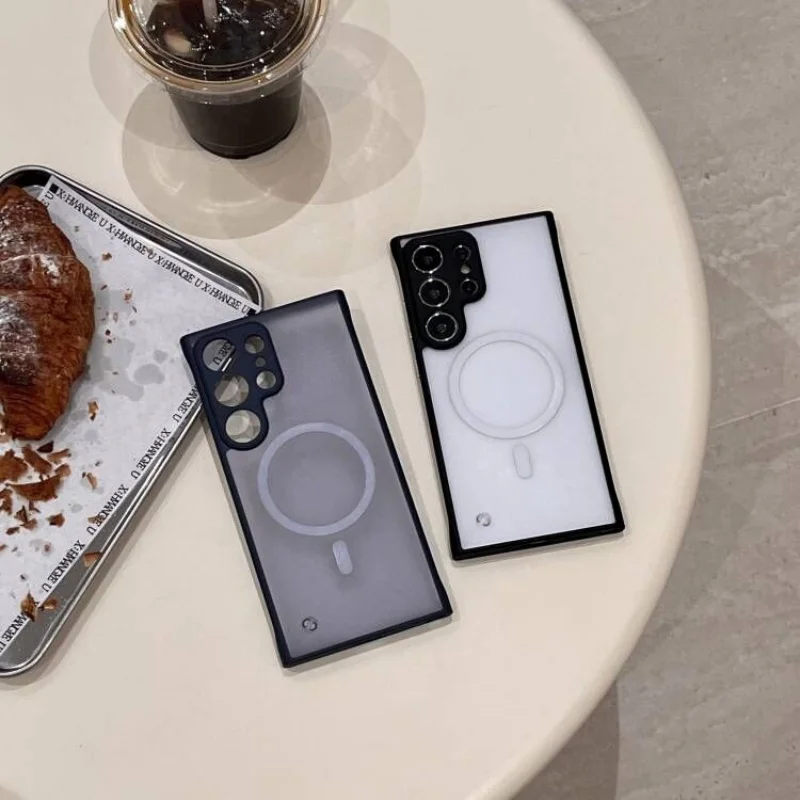 Funda magnética de carga inalámbrica sin marco, translúcida, mate, delgada, para Samsung Galaxy S25 S24 S23 Plus, Ultra dura, a prueba de golpes - imagen 3