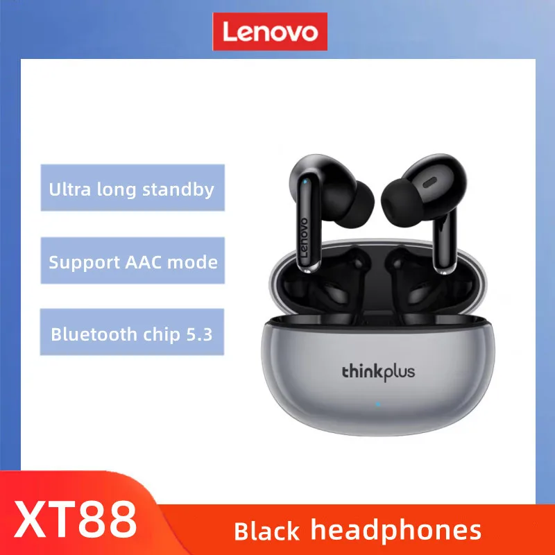 Lenovo XT88-auriculares inalámbricos con Bluetooth, cascos de música Hifi con micrófono, deportivos, resistentes al agua, novedad de 2022