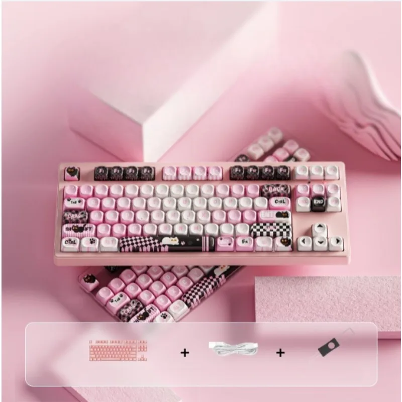 EWEADN MT87 Teclado mecánico inalámbrico 87 108 diseño interruptores soldados trimodos sublimación de tinte teclado de oficina para juegos regalo - imagen 3