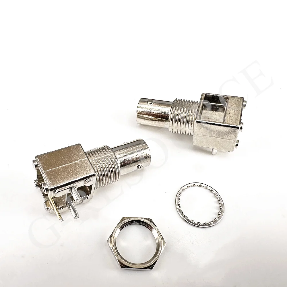 Conector hembra RFhead BNC-KWE, enchufe de antena Q9, placa PCB de monitoreo de vídeo positivo de 4 ° pines, conector integrado de 90 grados, 2 uds. - imagen 2