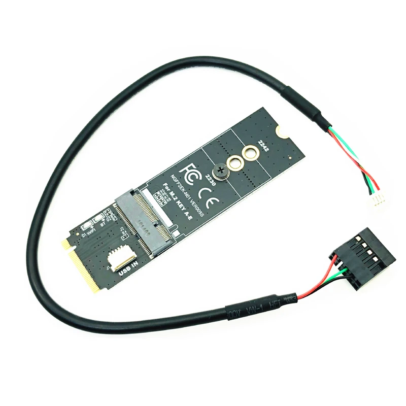 Tarjeta M.2 NGFF PCI Express a E Key M.2 M-Key a A + E Key ranura NGFF M-Key a A-E Key M.2 adaptador Wifi tarjeta de red inalámbrica Wifi - imagen 4