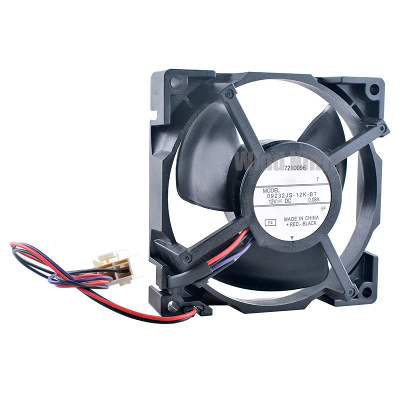 09232JS-12K-BT Ventilador de 9,2 cm de diámetro y 92 mm DC12V 0.08A Ventilador de refrigeración con conector de 3 pines para motor de refrigerador