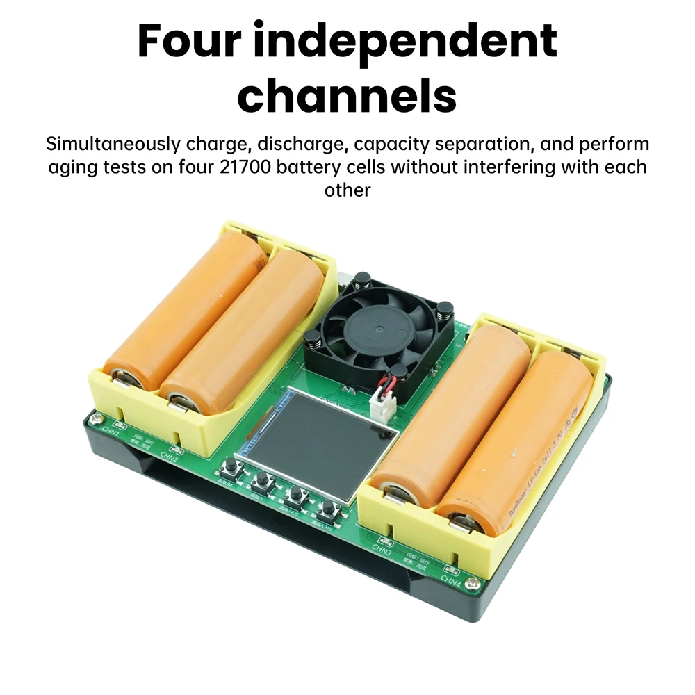 Probador de capacidad de batería de 4 canales 18650/21700, módulo de carga/descarga, Detector de energía de batería Digital integrado, probador tipo C - imagen 3