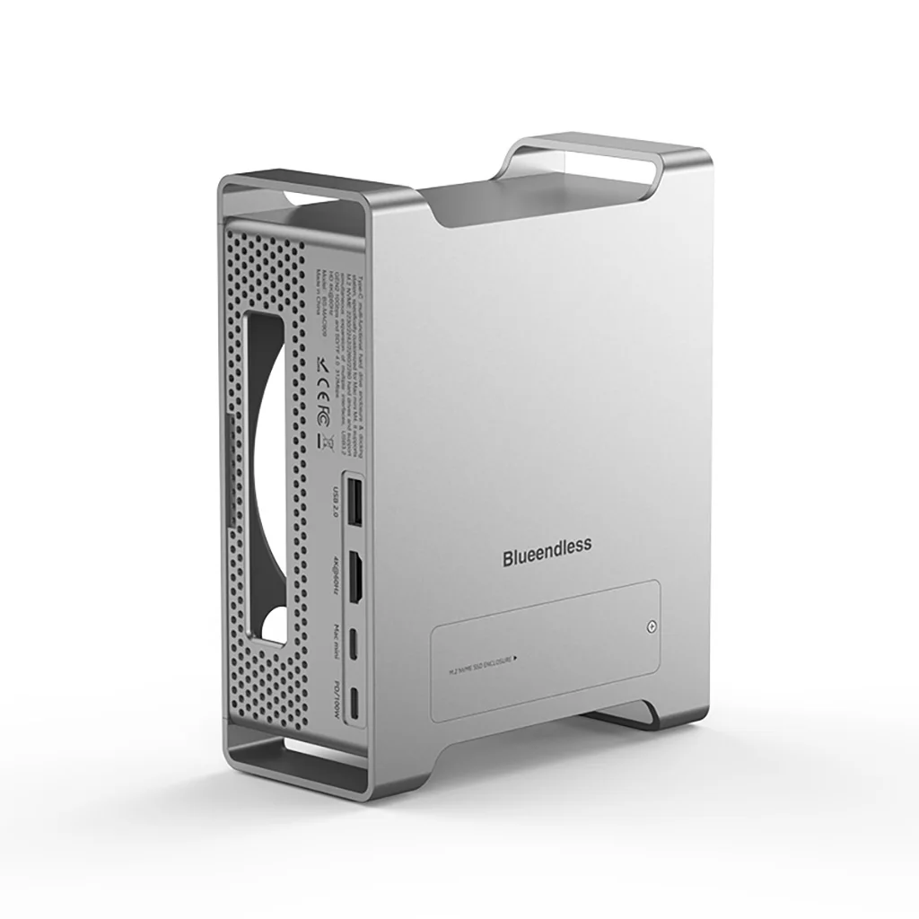 Estación de acoplamiento Blueendless tipo C HUB para Mac Mini M4/M4 pro con 10Gbps USB 3,2 Gen2 C Hub SD4.0 M.2 para carcasa NVME SSD - imagen 4