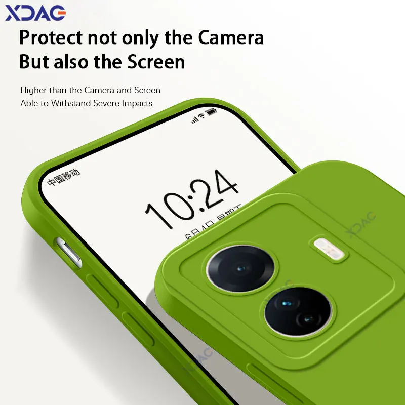 Funda trasera de silicona líquida cuadrada con Ojos de Ángel para VIVO T1 Pro 5G, versión Global, funda suave a prueba de golpes para teléfono VIVOT1 T1Pro, bolsas de 778G - imagen 4