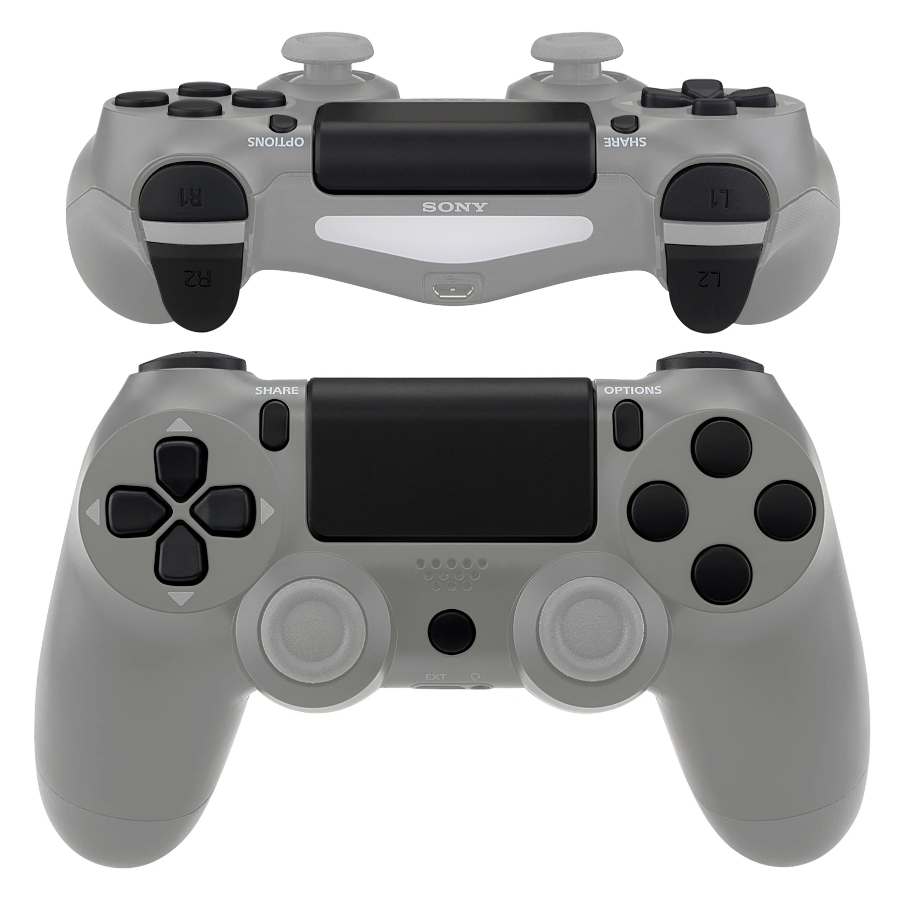 eXtremeRate Juego completo de botones con herramientas para controlador ps4 Slim Pro CUH-ZCT2 - Blanco y negro - imagen 2