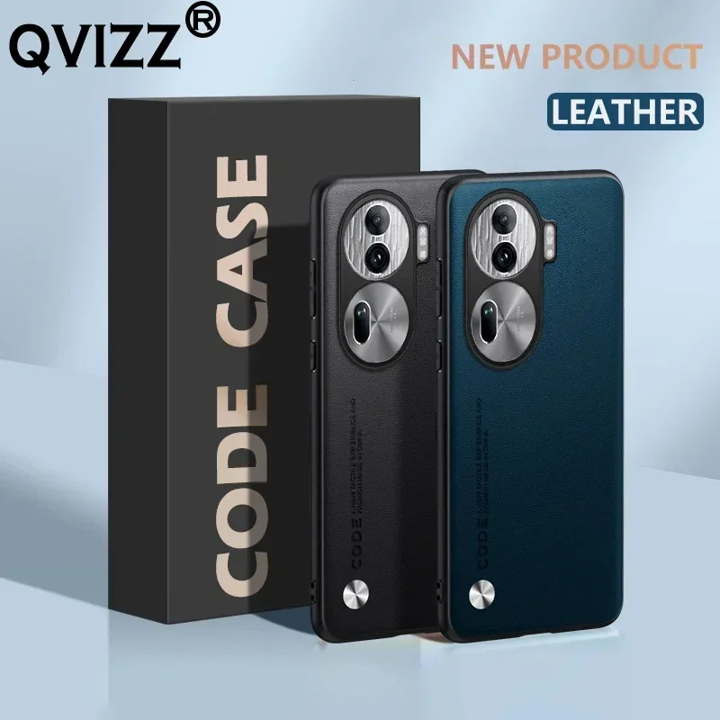 Funda de teléfono para Oppo Reno 11 Pro, cubierta dura de cuero de lujo, fibra de carbono esmerilada, ultrafina, a prueba de golpes, bordes suaves - imagen 3