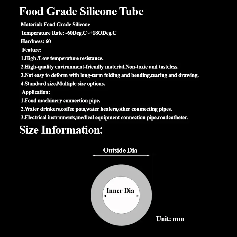 Tubo de silicona de 1/3/5/10M, manguera de goma de calidad alimentaria, tubos de riego de aire flexibles blancos para acuario, conector de agua, mangueras de jardín - imagen 2