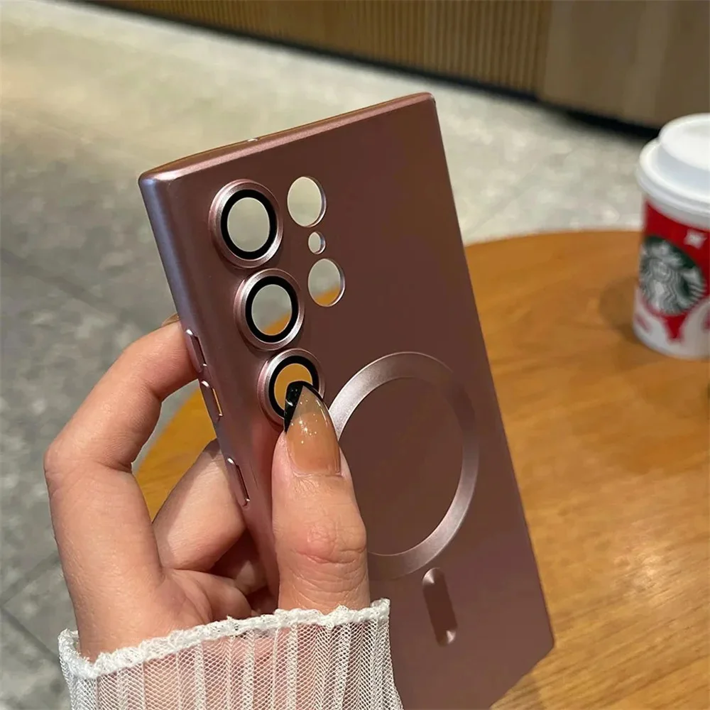 Funda de teléfono Magsafe de silicona suave de Color metálico para Samsung A16 A26 A36 A56 A25 A35 A55 A14 A24 A34 A54 A06 funda suave fina - imagen 4