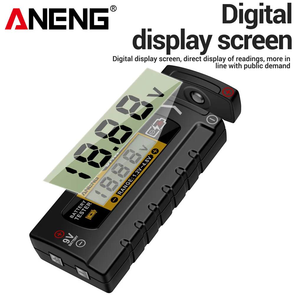 ANENG BT169 pantalla de visualización Digital probador de nivel de batería No requiere energía herramientas de prueba de mediciones múltiples de plástico ABS portátiles - imagen 4