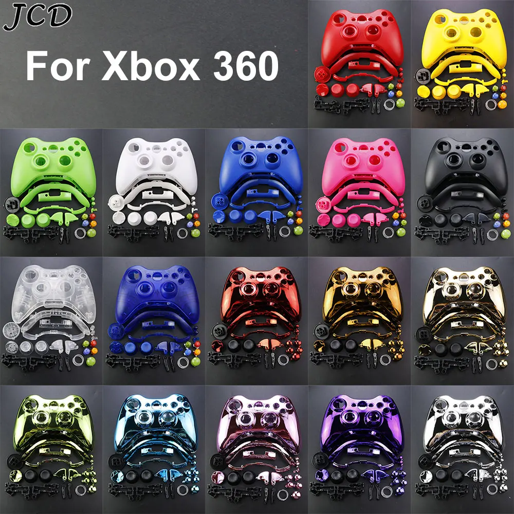 JCD para XBOX 360 controlador inalámbrico funda completa Gamepad carcasa cubierta con Kits de botones accesorios de parachoques de palo analógico