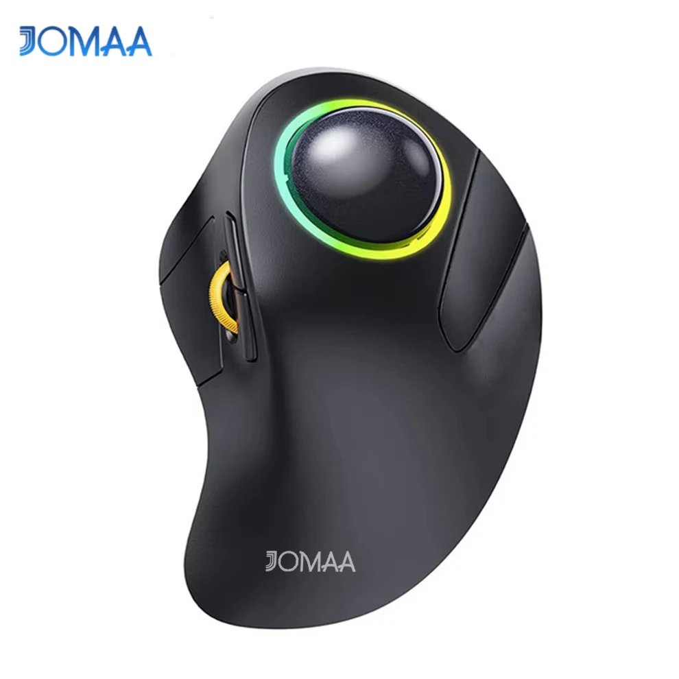 JOMAA RGB retroiluminado inalámbrico Trackball ratón inalámbrico 2,4G recargable ergonómico Rollerball Gaming Mouse para ordenador portátil Mac iPad juego - imagen 2
