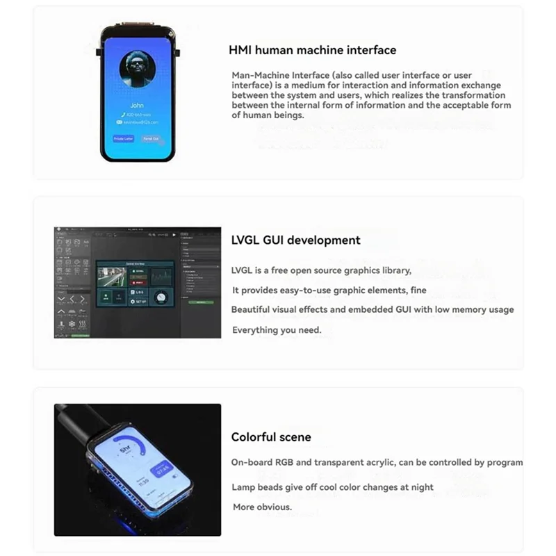 Placa de desarrollo ESP32 C6, pantalla LCD de 1,47 pulgadas, 172 × 320 con ranura para tarjeta SD con luz RGB, compatible con Wifi y Bluetooth