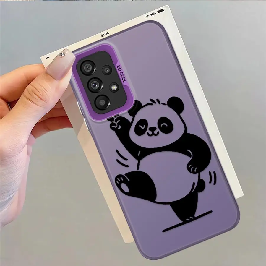 Funda para Samsung Galaxy A14 A15 A04e A03 A06 A12 A16 A02 A50 A11 A13 A20s funda trasera para teléfono lindo Panda de dibujos animados - imagen 4