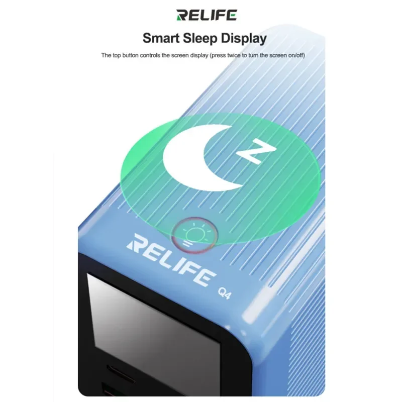 RELIFE Q4 72W cargador rápido inteligente de 6 puertos con pantalla TFT HD a Color para teléfono móvil tableta portátil Dual PD QC carga rápida - imagen 3