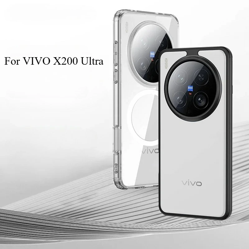 Funda acrílica magnética Magsafe para VIVO X200 Ultra X200S, cubierta mate translúcida de carga inalámbrica para VIVO X200 Pro Mini