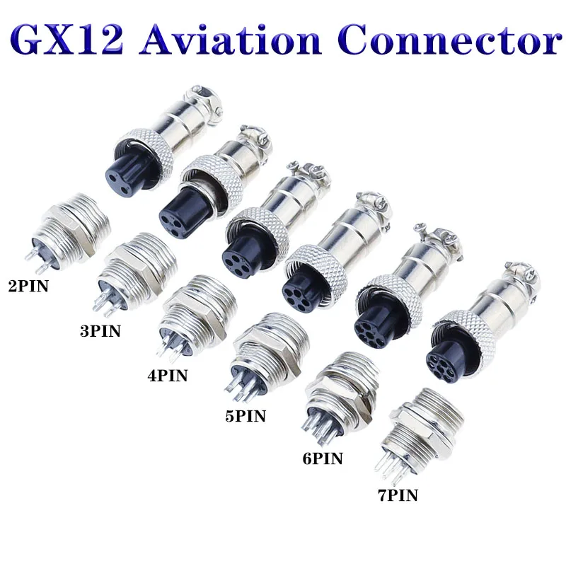 Conector de aviación GX12 2P 3P 4P 5P 6P 7P bloque de terminales fijo tipo acoplamiento móvil conector de Cable eléctrico hembra y Mal - imagen 2