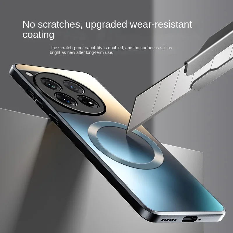 Funda de silicona mate magnética AG para OnePlus 13R 12 11, carga inalámbrica, parachoques duro de PC a prueba de golpes para OnePlus ACE 5 Pro 3V 2 Pro - imagen 4