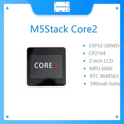 Nueva llegada ~ M5Stack oficial Core2 ESP32 IoT Kit de desarrollo controlador de D0WDQ6-V3 + TFT LCD de 2,0 pulgadas con pantalla táctil