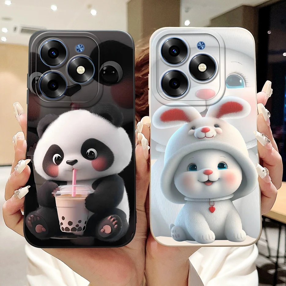 Para Tecno Spark 20 Pro funda KJ6 Linda funda de dibujos animados de Panda funda de silicona suave para Tecno Spark 20C Spark20 Pro Plus bolsas de cubierta trasera - imagen 4