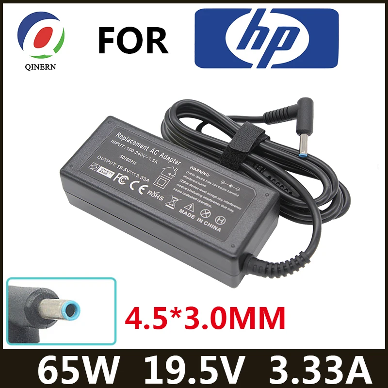 Adaptador de cargador para portátil HP Envy 17-j010us Pavilion 15-j000, 19,5 V, 3.33A, 65W, 4,5x3,0mm, Chromebook 11 G4 G5 EE 14 G3 246 G4 248