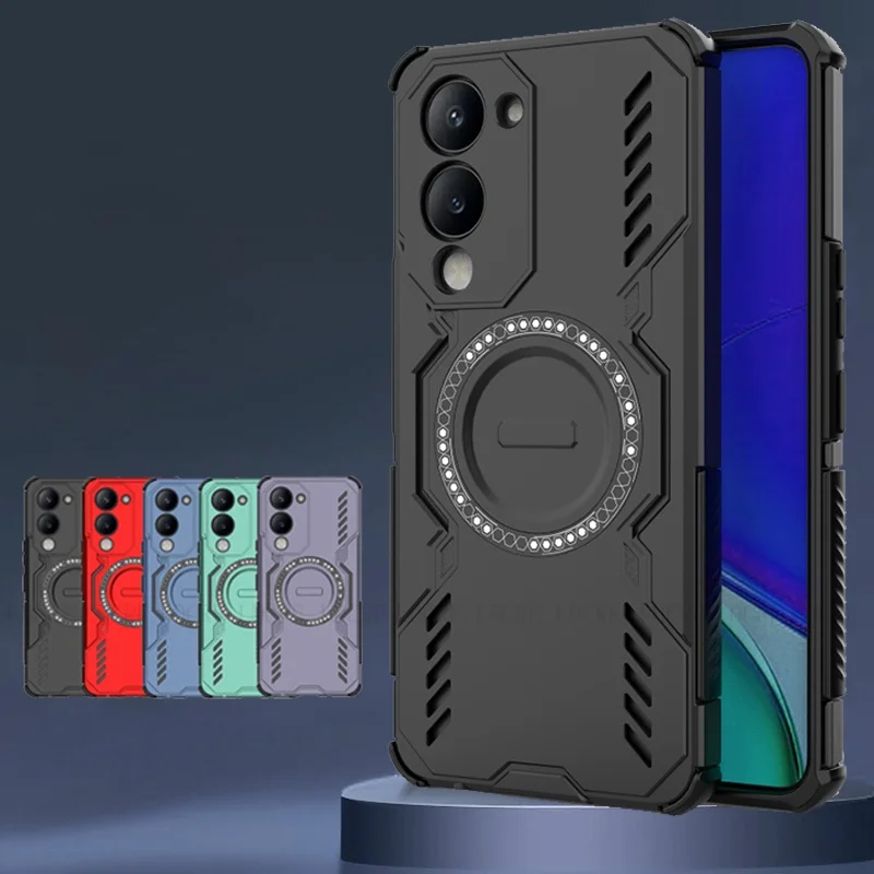 Para Vivo Y19 5G funda Vivo Y19 5G Capas lente protectora a prueba de golpes parachoques atracción magnética Adsorción Fundas Vivo Y19 5G