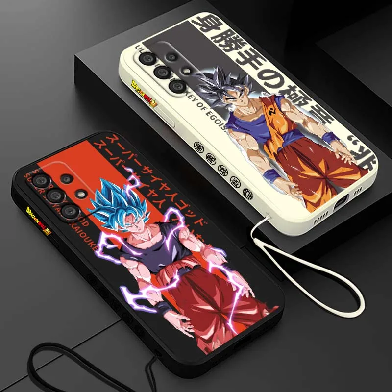 Funda de moda d-dragon Ball Saiyan para Samsung Galaxy A71 A55 A54 A53 A51 A16 A15 A06 5G, funda de teléfono con cuerda izquierda líquida