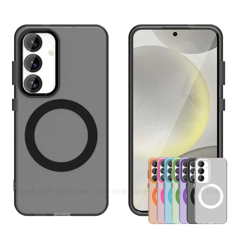 Para funda Samsung Galaxy A55 funda Samsung A55 Capas nuevo teléfono parachoques transparente anular magnético mate claro Fundas Samsung A55 - imagen 2
