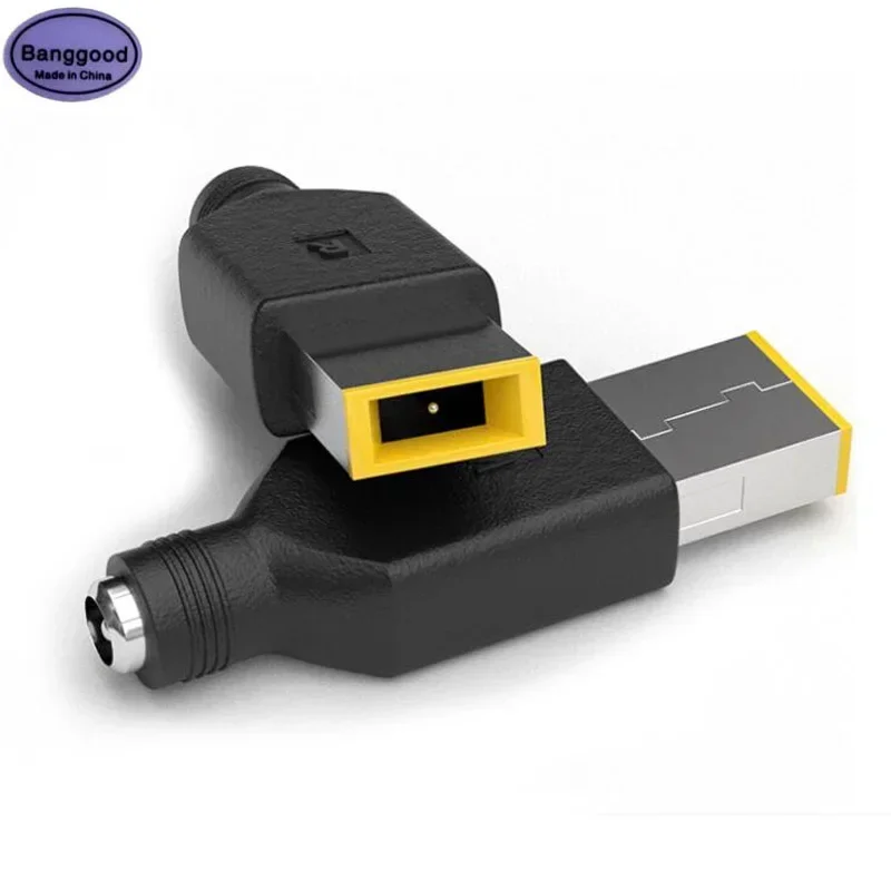 Adaptador de corriente CC para ordenador portátil, 2 uds., 5,5x2,1mm hembra a 11x4,5mm, convertidor de enchufe cuadrado para Lenovo ThinkPad Ultrabook X230S S3 X1 E431