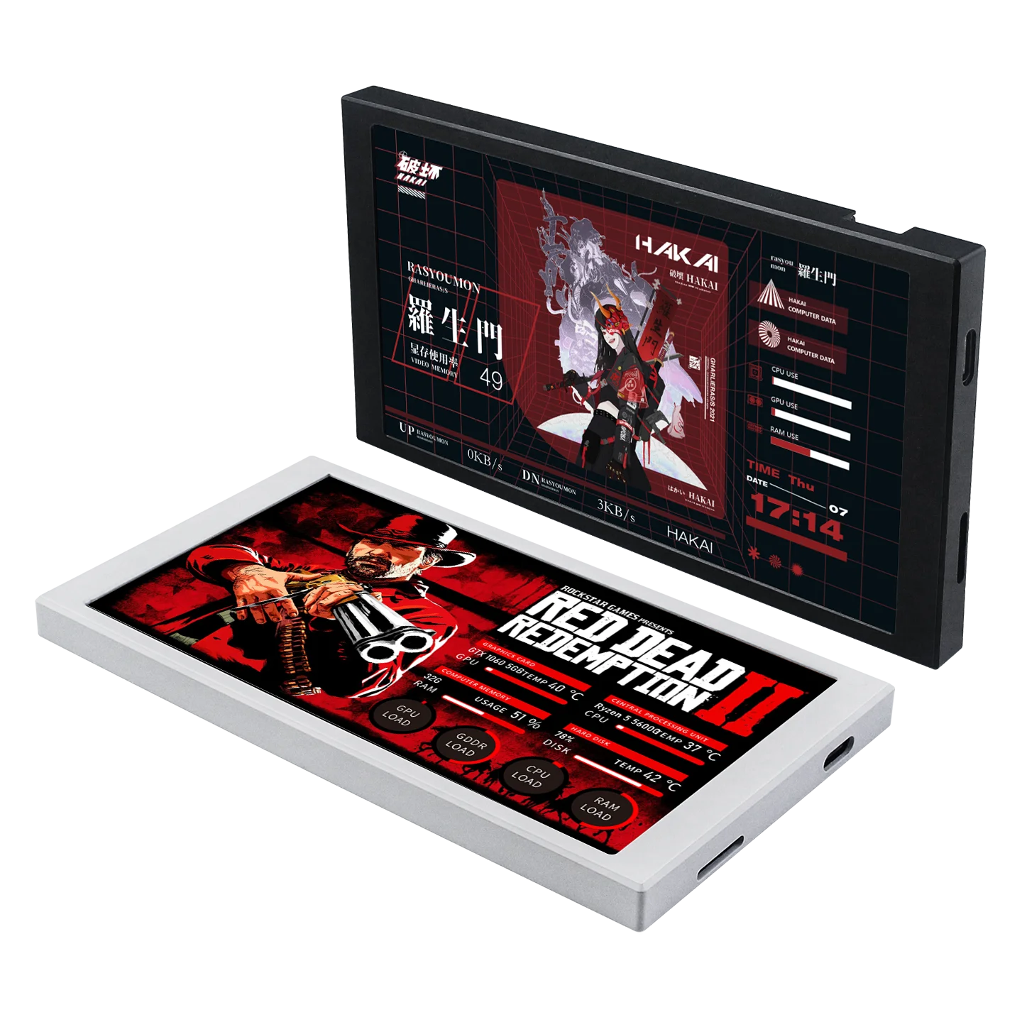 TURZX nueva pantalla secundaria IPS de 5,2 pulgadas 1280x720 interfaz de USB-C CPU GPU RAM Monitor de ordenador pantalla extendida para Windows 10 11 - imagen 3