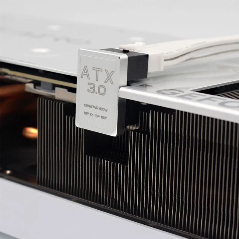 Tarjeta gráfica PCIe5.0 de alta calidad, tarjeta de vídeo ATX3.0 16P a 16P GPU RTX 12VHPWR 600W, adaptador de 180 grados - imagen 2