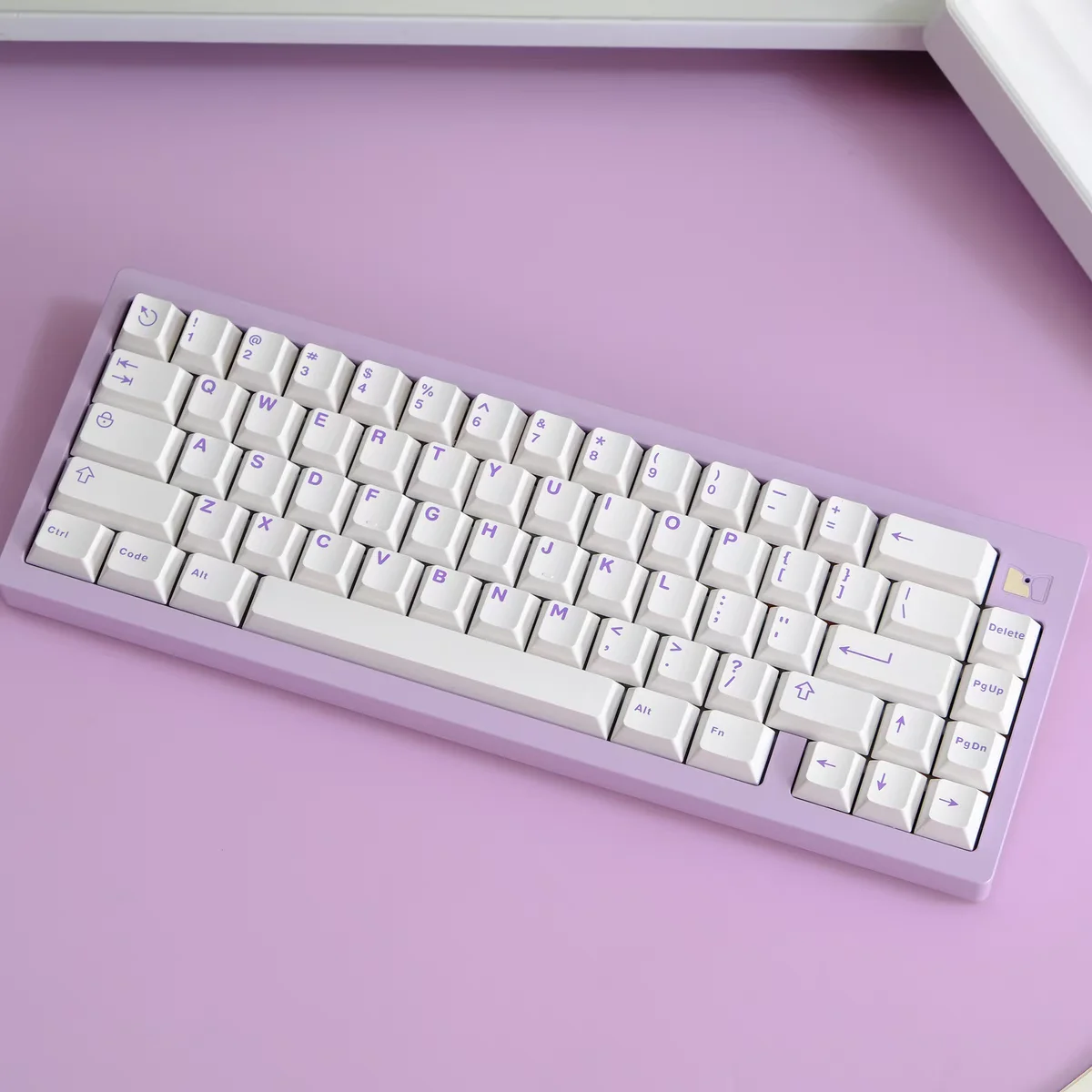 ARSSN dos colores 121 teclas Blanco liso serie blanco púrpura Keycap Cherry perfil ABS para juegos Teclado mecánico Keycaps GMK67 - imagen 3