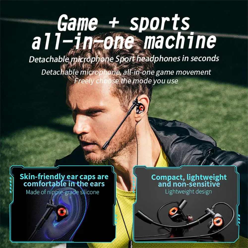 Auriculares intrauditivos tipo c para juegos de deportes electrónicos de doble mezcla, reducción de ruido estéreo con micrófono, auriculares con cable de cabeza digital - imagen 5