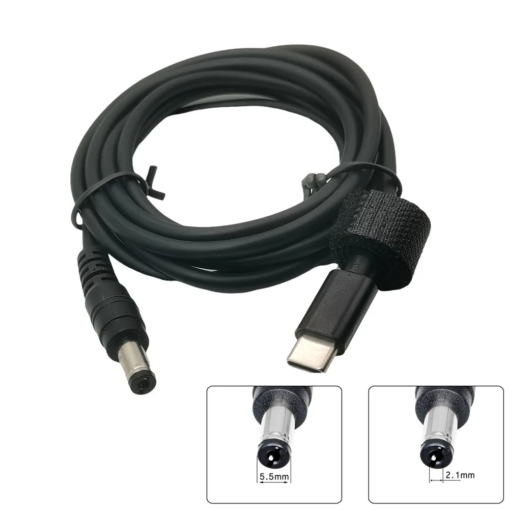 USB 3,1 tipo C a DC 5,5*2,1 macho a macho cargador de ordenador portátil DC Jack Cable adaptador de corriente 1,5 M señuelo disparador PD carga 5,5x2,1mm