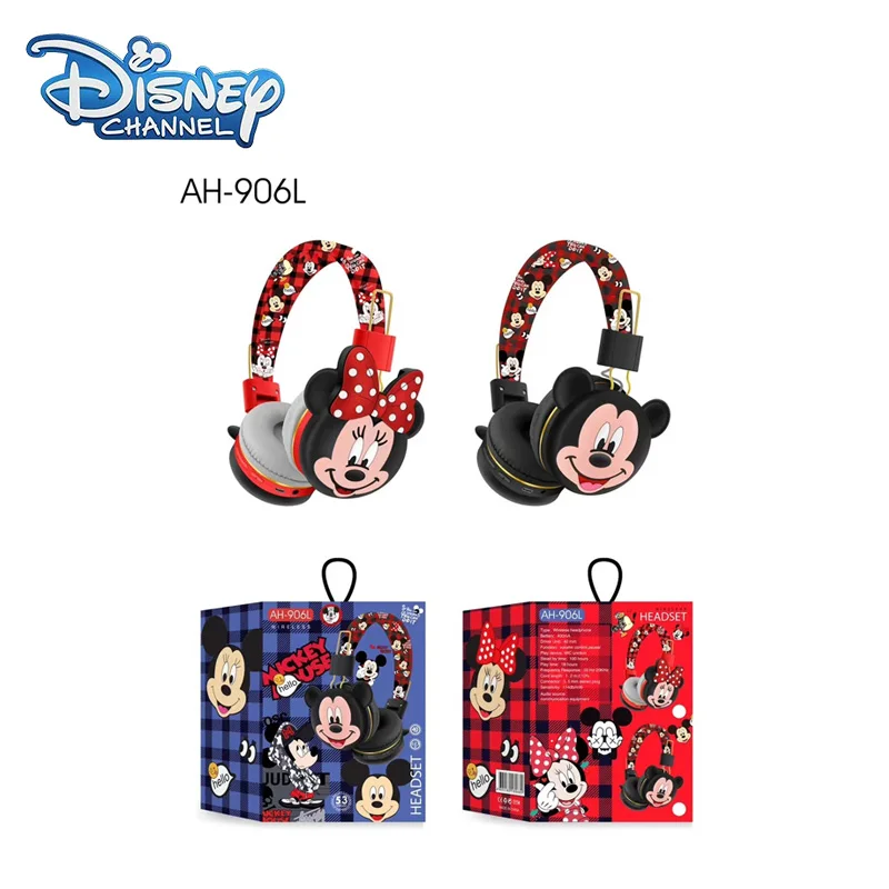 Disney-auriculares inalámbricos con Bluetooth y micrófono para niños, audífonos plegables con sonido HIFI, Mickey y Minnie, regalos de dibujos animados de Anime, novedad - imagen 4