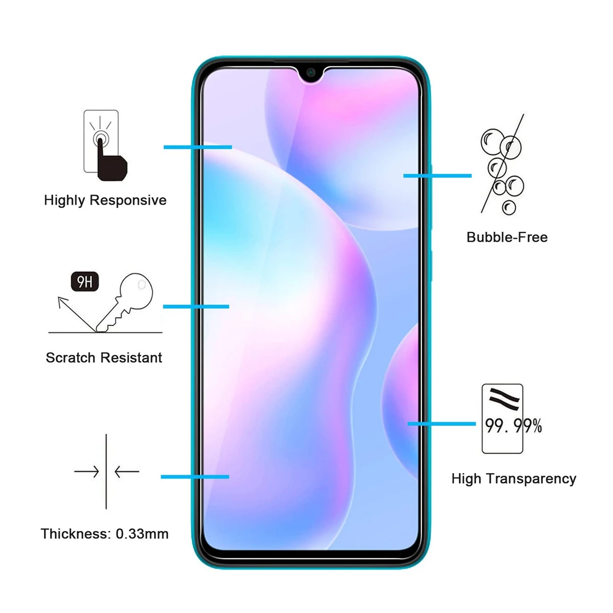 Vidrio Templado HD para Xiaomi, Protector de pantalla para Poco C40, C55, C50, C3, F4, GT, C31, X5, X4GT, X5Pro, X4Pro, X3Pro, F3, GT, 4 unidades - imagen 3